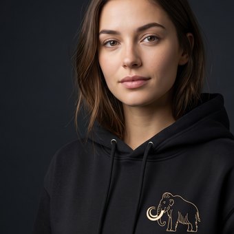 Model wearing the Mammoth hoodie