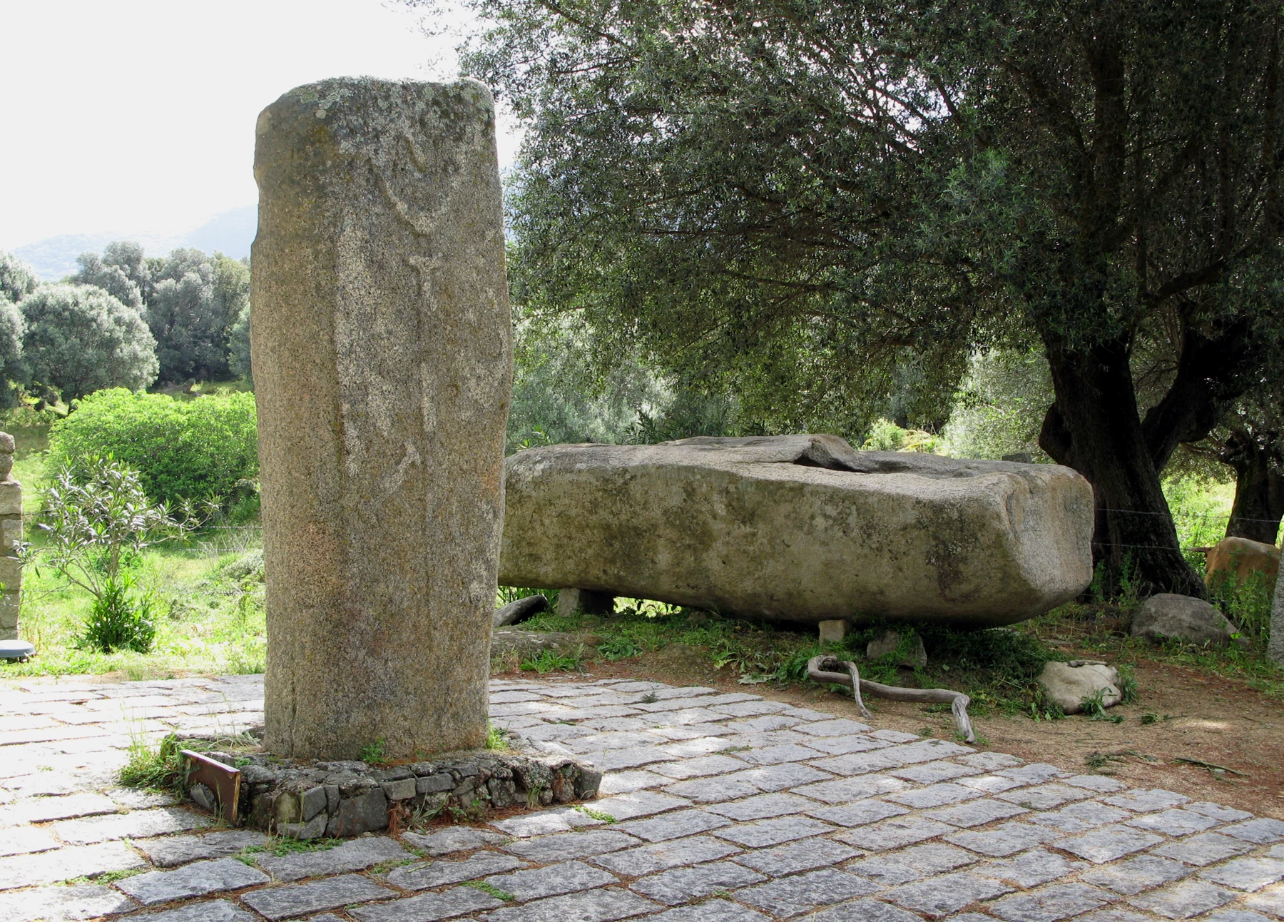 Filitosa: A statue-menhir bears human features and carved weapons.